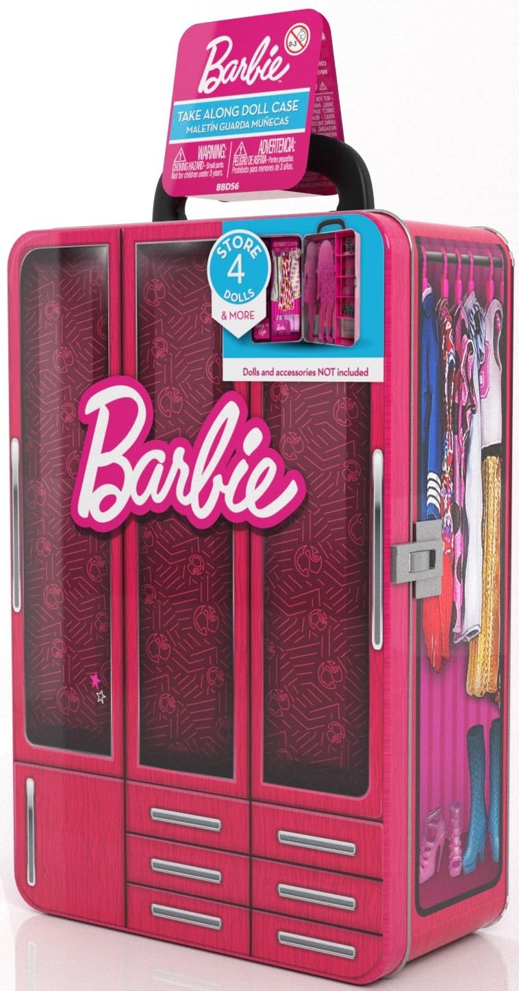 Barbie Metal Dolls Toy Storage Case for Girls - Barbie Store it All - Compatible with other Dolls, for Kids Ages 3 and Up