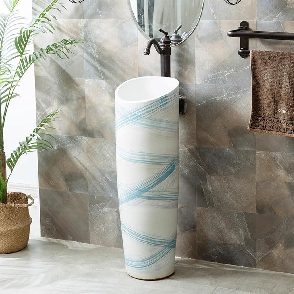 Modern Kitchen Sink Courtyard Pedestal Washbasin Outdoor Bathroom Sink Basin Balcony Pedestal Basin Drop in Kitchen Sink