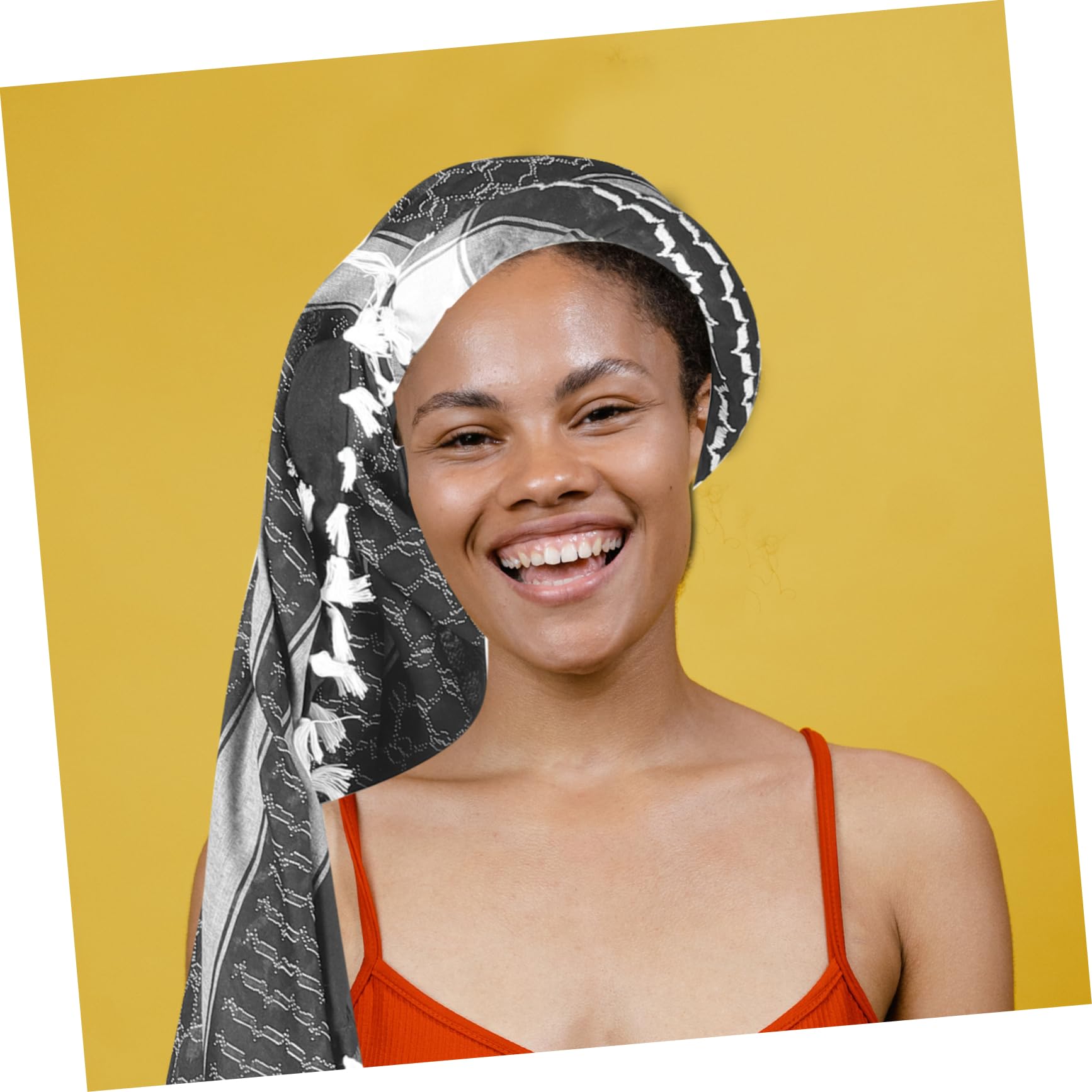 GAROZATION Decorative Headwear Women Scarf Square Multiuse Square Kerchief Bands Tassel for Men Headbands for Men Men's Scarves Wraps