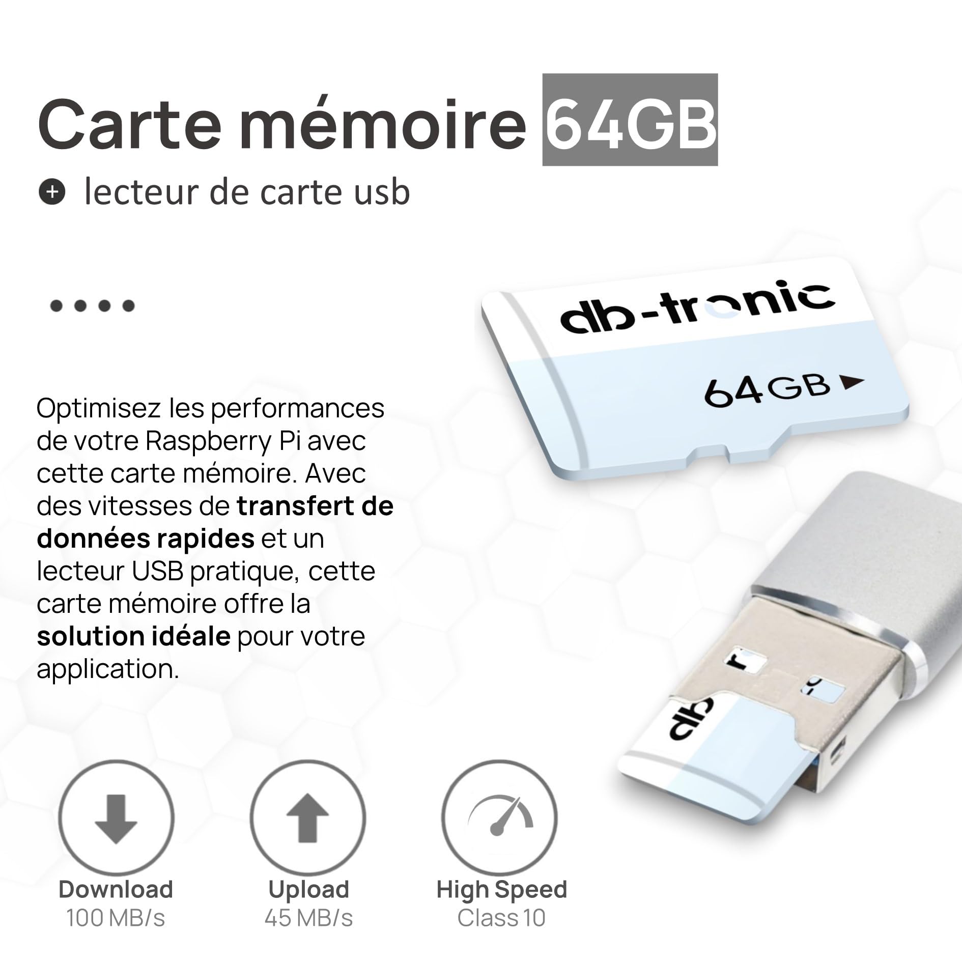 db-tronic Raspberry Pi 3 B 1 Go Starter Kit | Édition 64 Go | Alimentation | Boîtier | HDMI | Lecteur USB | Dissipateurs | idéal pour Home Assistant et Le Smart Home