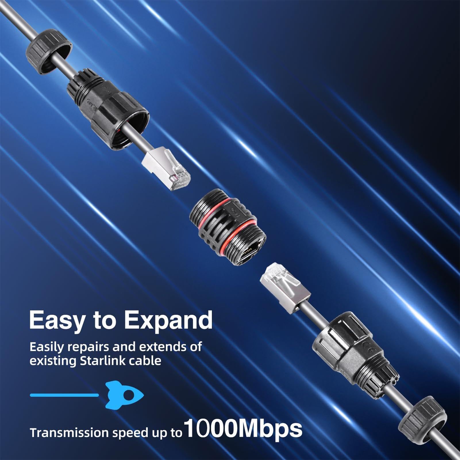 Rallonge de câble Ethernet de 75 Pieds – Câble de Rechange pour étendre Les câbles réseau existants, Prend en Charge Le protocole 1000 M, Vitesse de de données élevée pour Les câbles usés ou