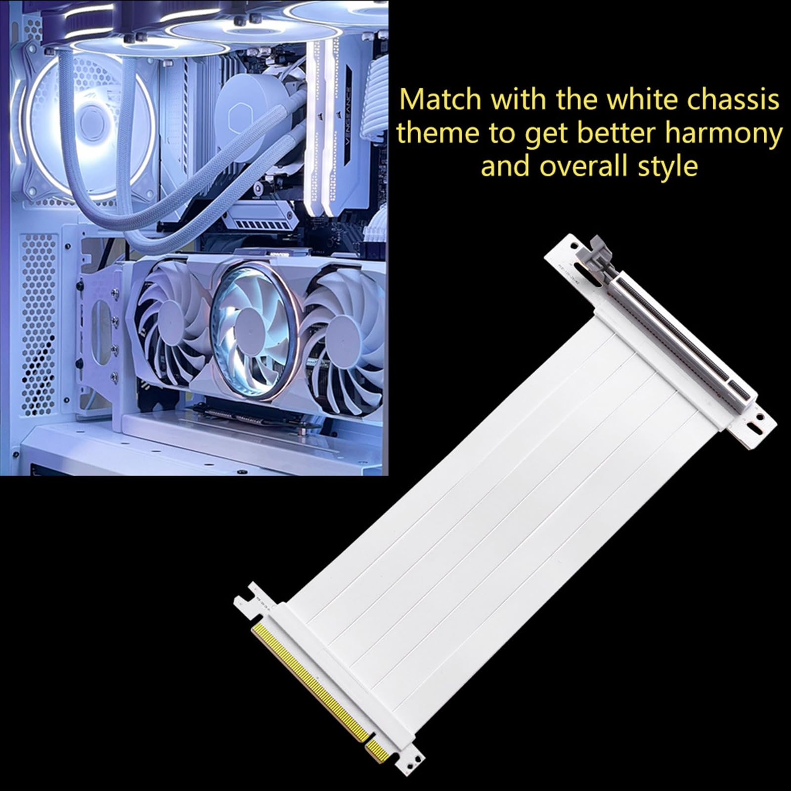 Soporte de ranura PCIE3.0, soporte vertical de GPU, soporte de montaje de dirección para tarjeta gráfica, con cable PCIE3.0 X16 para