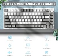 AJAZZ AK820 75% Mechanikus Billentyűzet Hot Swap Linear Switch 82 Gomb CNC Hangerő Szabályozó Szürke Fehér PC MAC 2