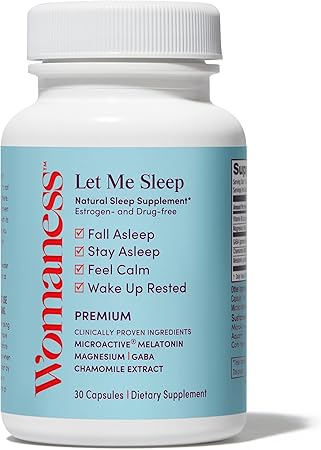 7 Simple Sleep Gadgets for Midlife Women Over 50 to Finally Get Better Rest Womaness Let Me Sleep Supplement Natural Sleep Aid with Melatonin 3mg, Magnesium, GABA and Chamomile Extract