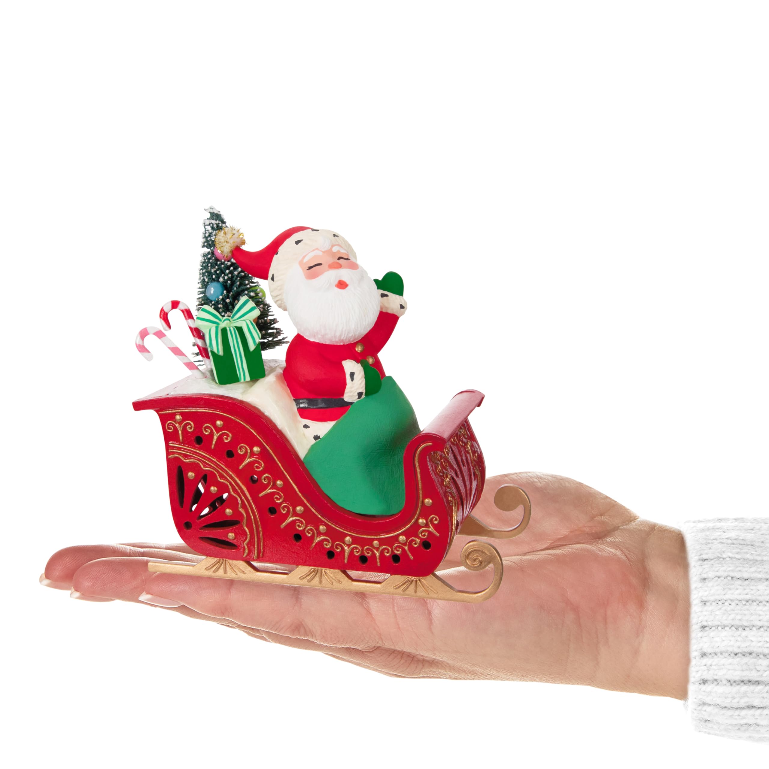 Hallmark Keepsake ShowToppers Mini cimier de sapin de Noël musical avec lumière 10,8 cm, cadeaux pour les amateurs de Noël