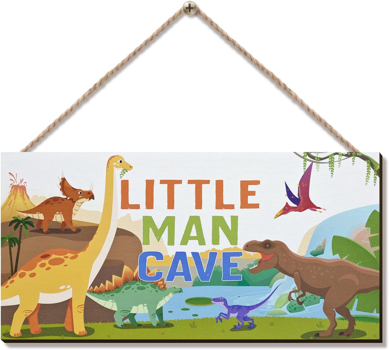 ZIEYOMI- Little Man Cave Sign Space Boys Room Decor, Astronaut Theme Bedroom Nursery Decor Hanging Wall Art, Wooden Plaque Outer Space Decorations for Toddler Boys Room Kids Playroom