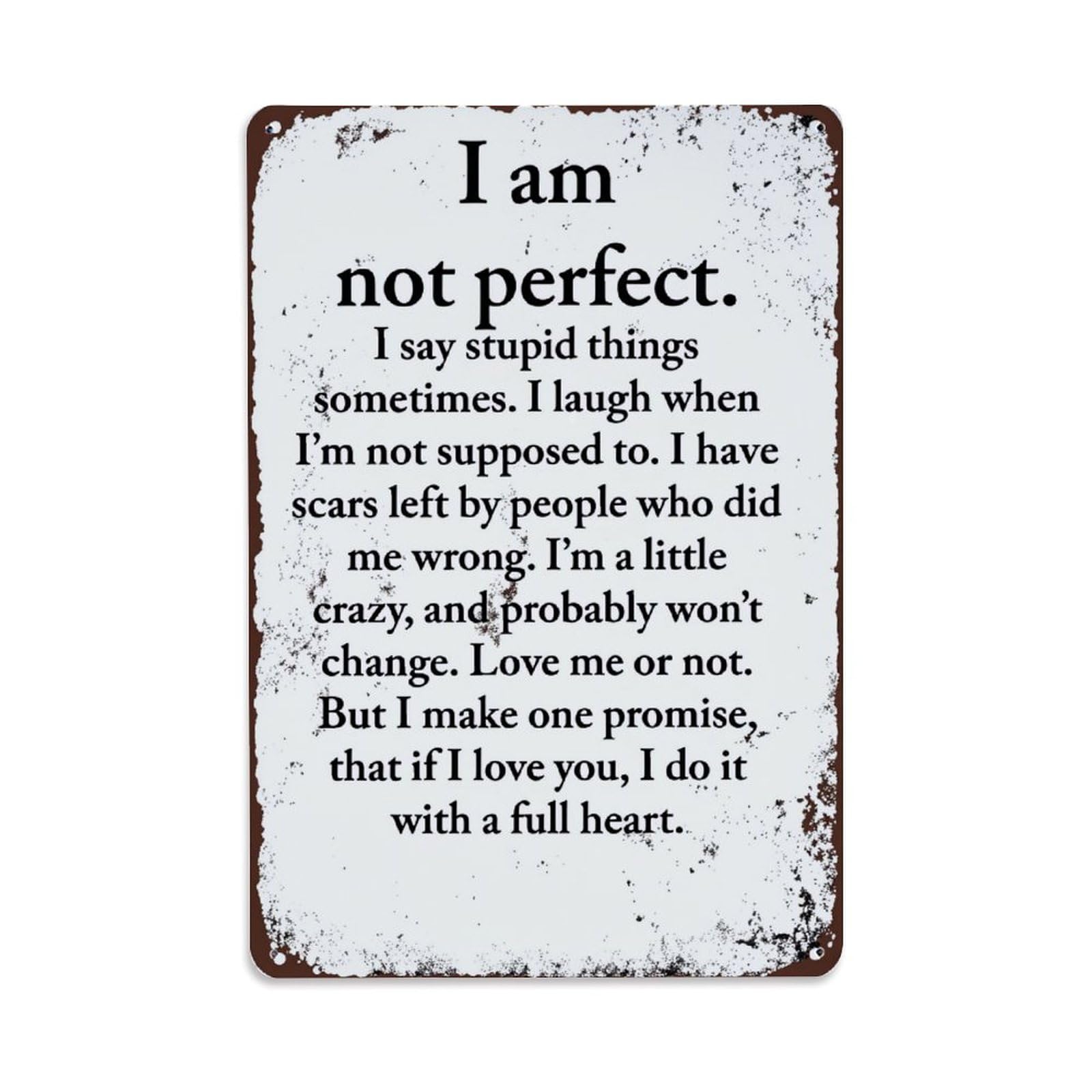 Enderetf Vintage I Am Not Perfect Say Stupid Things Tin Sign Metal Poster, Home Bar Garage Man Cave Cafe Indoor & Outdoor Wall Decoration 8X12inches