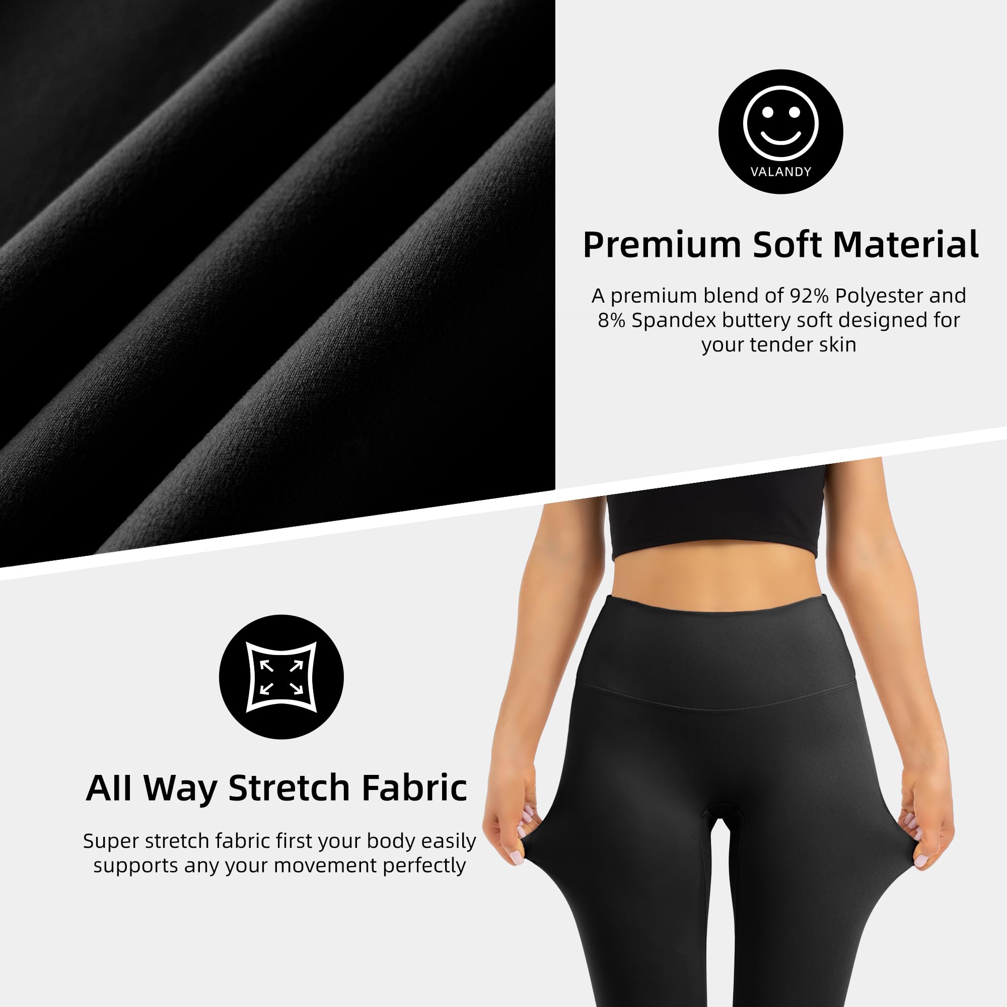 Leggings de cintura alta para mujer, control de abdomen, longitud completa, pantalones de yoga suaves para entrenamiento, atletismo, no se transparentan — view 4