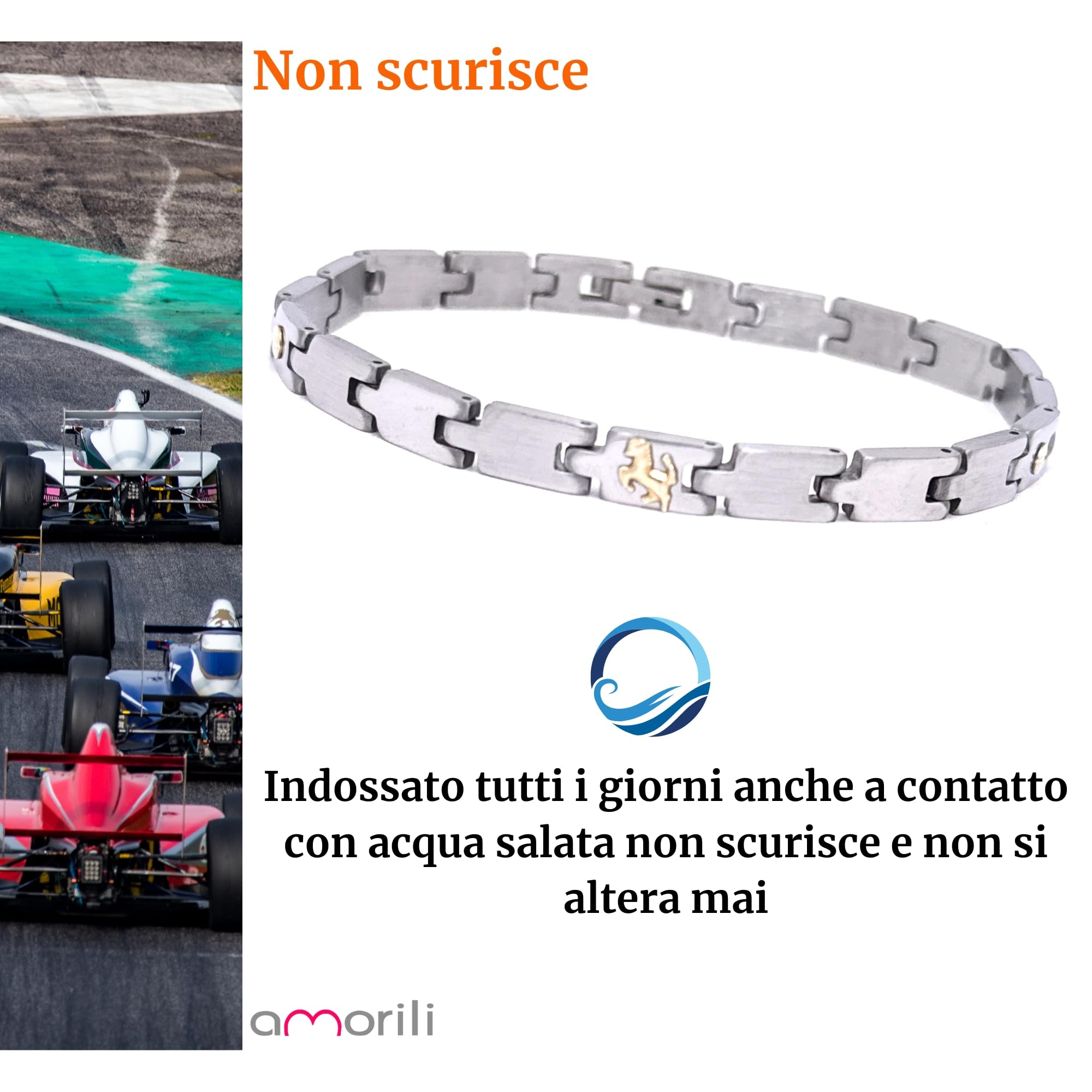 Bracciale con cavallino rampante uomo cavalluccio bcc3102