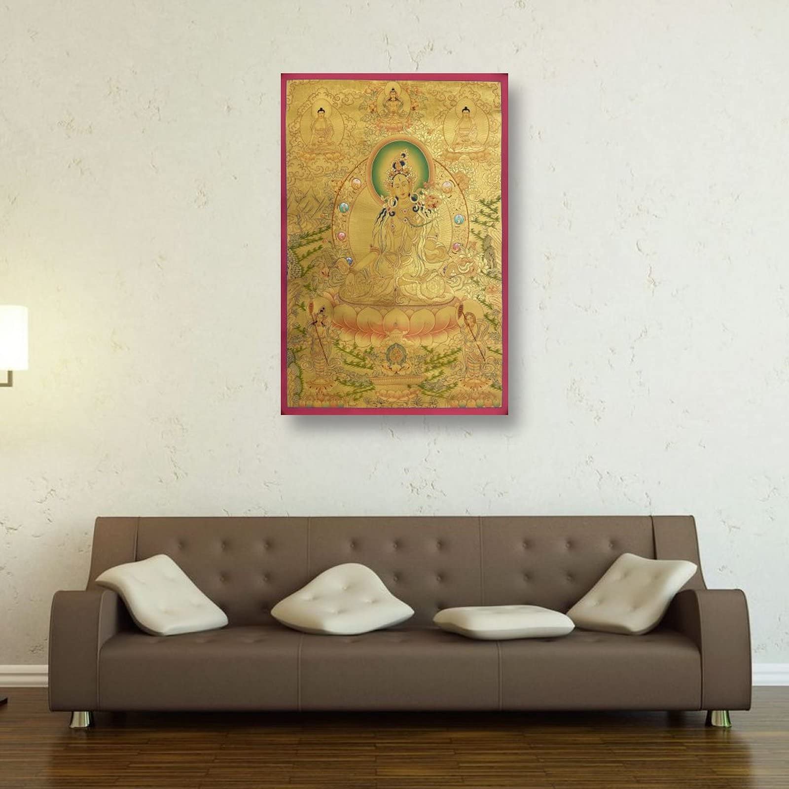 Tara bianca con Buddha Shakyamuni Buddismo Religione Meditazione Poster Decorazione per la casa Poster arte da parete Camera da letto Decorativa Estetica 40 x 60 cm