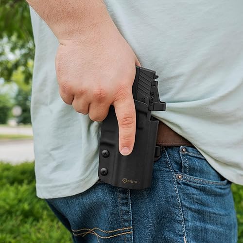 Miniatura 4 de GRITR OWB Kydex - Funda para pistola de mano derecha compatible con los modelos Taurus GX4 Carry Toro  Accesorio de pistola EDC con corte óptico,