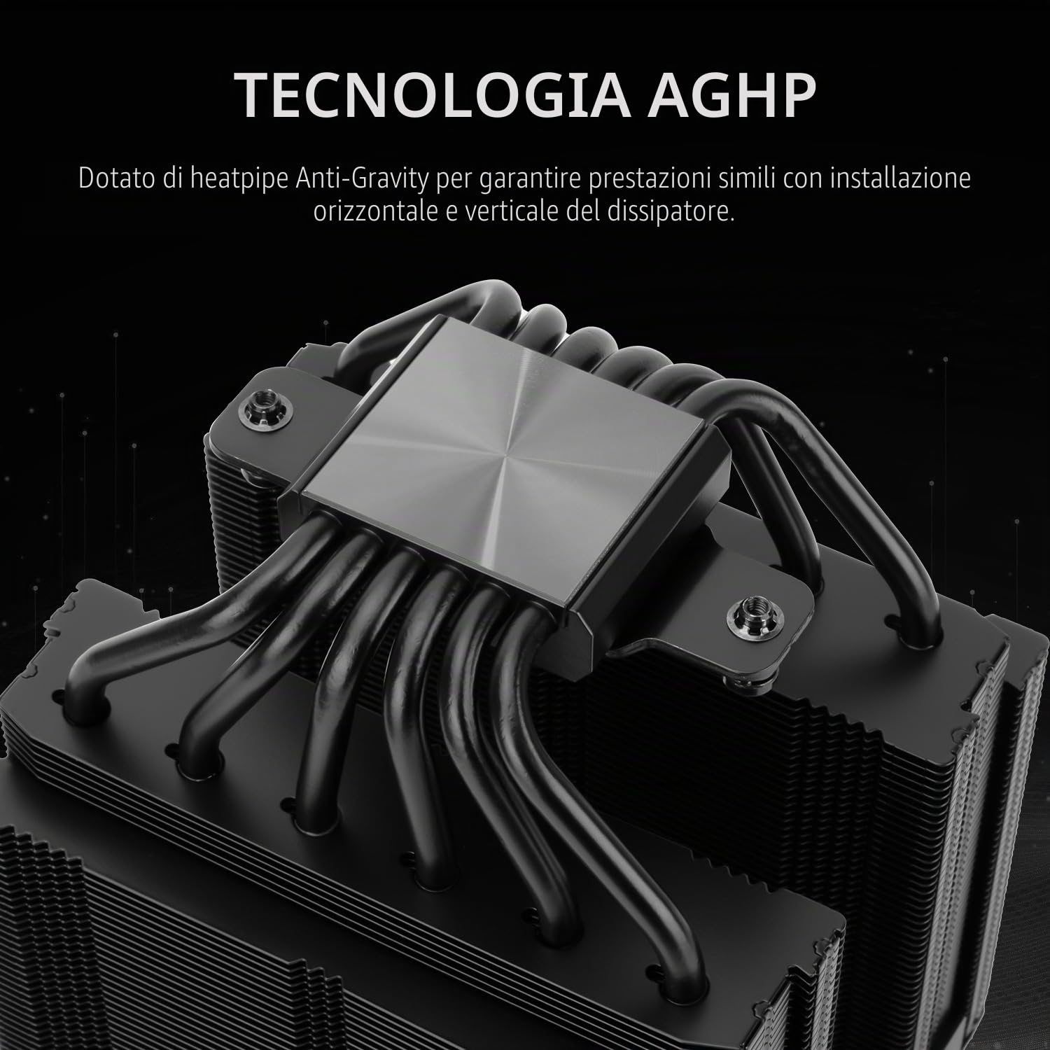 TR Royal Pretor 130 raffreddamento ad aria CPU nero, doppio torri del computer, refrigeratore CPU 6 tubi di calore, doppie ventole PWM, AM4/AM5/Intel lga1851/1700/1150/1551/2011