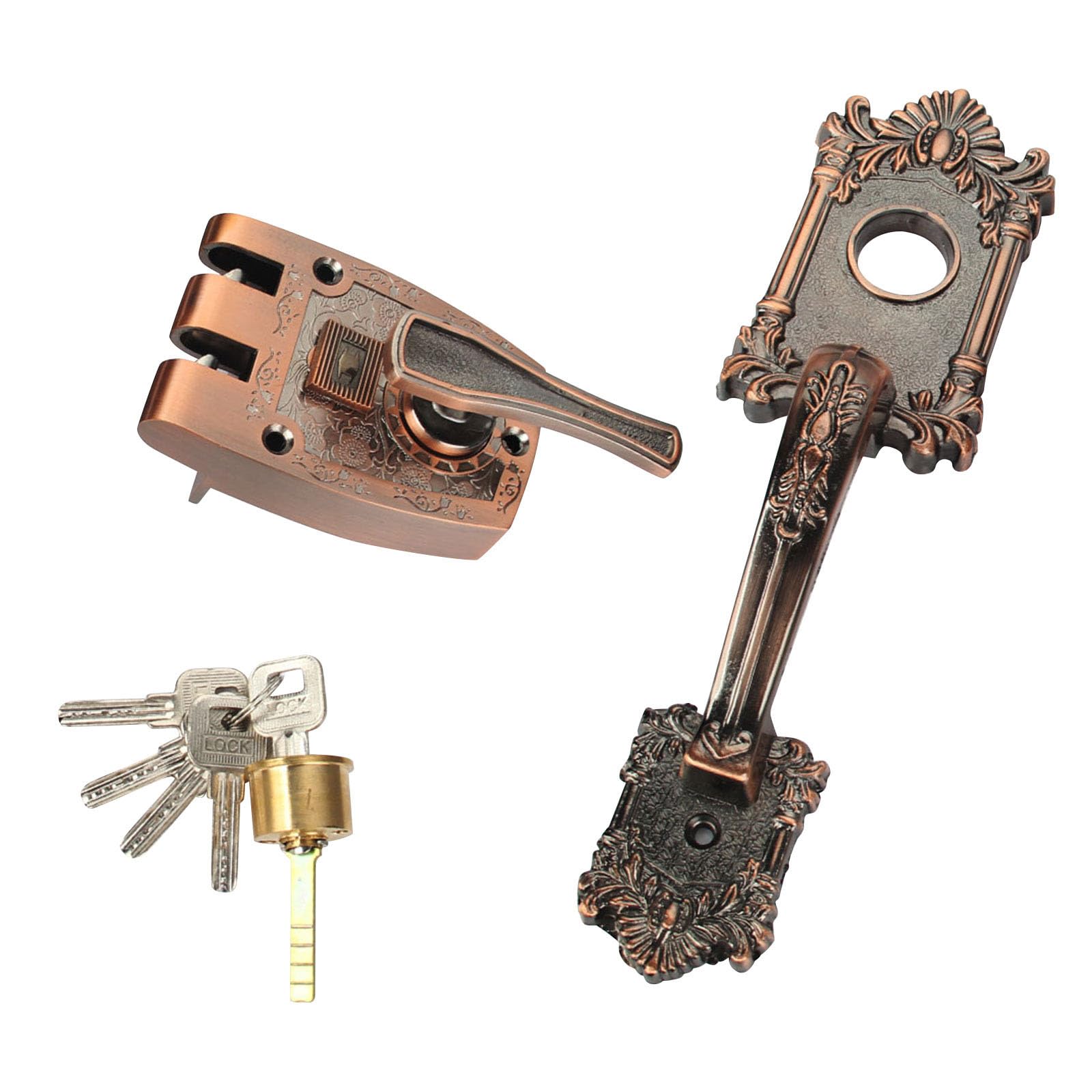 Durability Zincs Alloys Antique Door Set Security Enhances Thick Standard Easyly Installation Antique Bronze Zincs Alloys Zinc Alloy Hardware Single Hole Fit