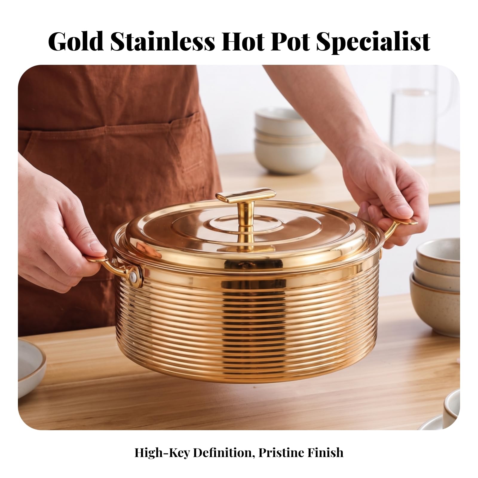 Rostfrei Hot Pot, Silber, 20CMx8.5CM