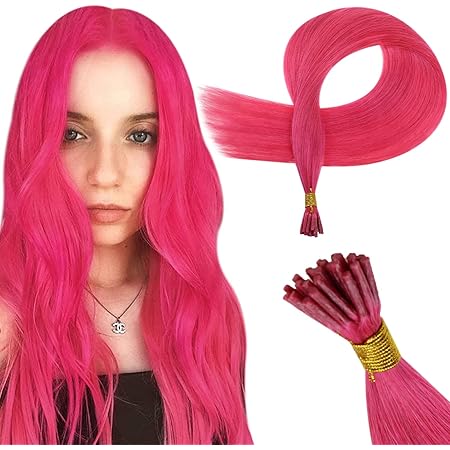 pink human hair extensions
