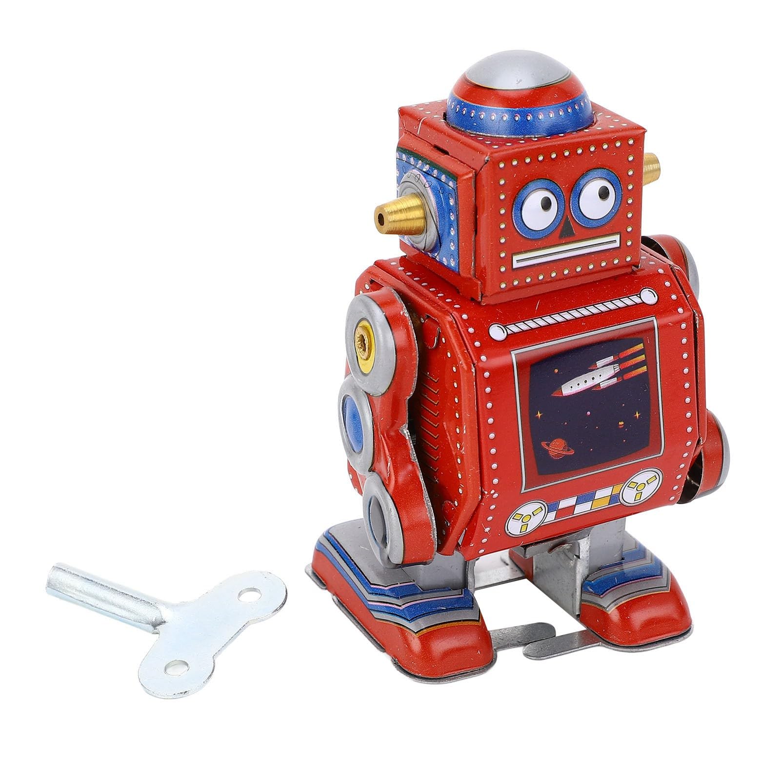 Vintage żelazny Robot Nakręcany, Dekoracyjny Metalowy Robot Bębniący, Nakręcany Robot-zabawka do Kawiarni, Baru, Restauracji, Kolekcji, Kolekcji świąteczny Urodzinowy