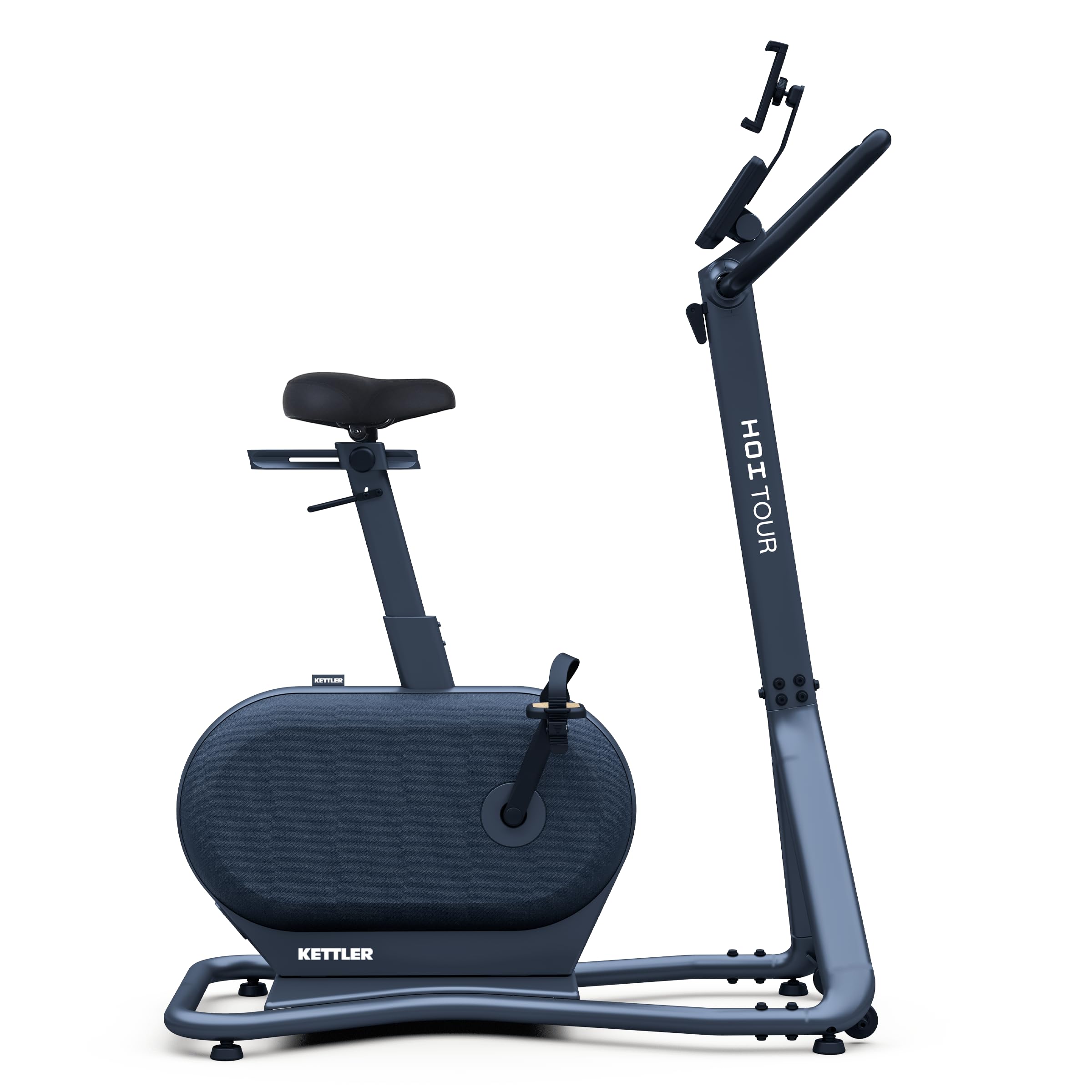 KETTLER SPORT Ergometer HOI TOUR STONE | Induktionsbremssystem mit bis zu 500 Watt Spitzenleistung | 20 Trainingsprogramme, interaktives Training mit Apps