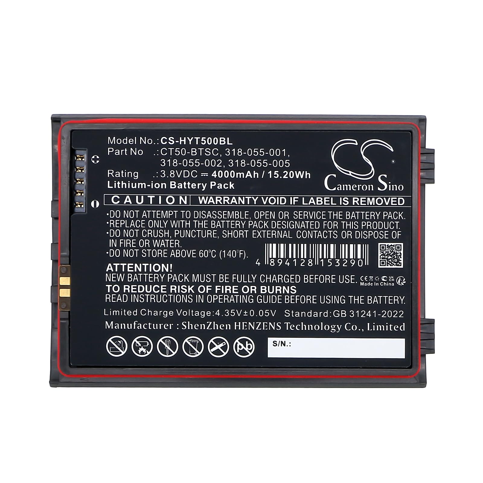 DRAWBELL 4000mAh/3.8V Replacement Battery for H'oneywell CT40,CT40XP,Compatible Part NO 318-055-005,318-055-067,318-055-011,318-055-001,318-055-002,CT50-BTSC