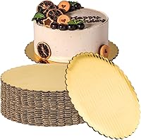 Vista 11 de Fit Meal Prep Paquete de 20 tablas para tartas, círculos redondos dorados de 6 pulgadas, círculos de pizza desechables, soporte de base para postres