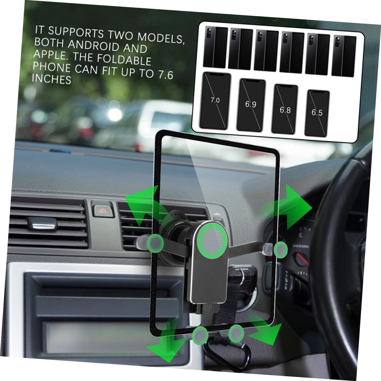 Housoutil Supporto Per Telefono Estensibile Facile Da Installare 3 Pezzi Per Parabrezza Auto Rotazione A 360°