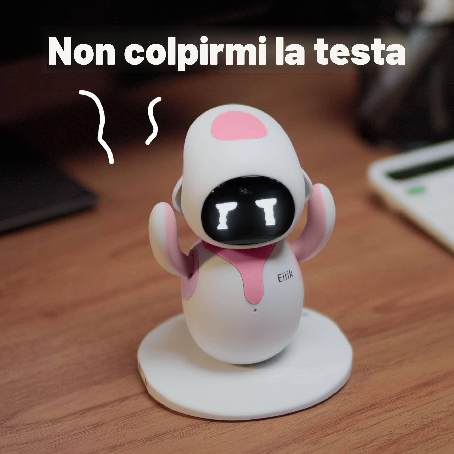 Eilik Rosa – Adorabile Robot Interattivo: Smart Gadget per la Casa o la Scrivania con Emozioni Realistiche e Aggiornamenti Costanti, Idea Regalo per Adulti e Bimbi, Robo-Pet per Ragazzi e Ragazze
