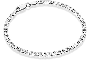925 Sterling Silver Waterproof Mariner Link Anklet for Women