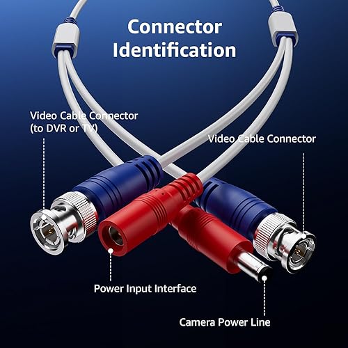 Miniatura 8 de ANNKE Paquete de 2 cables de alimentación de video BNC todo en uno de 98.4 ft100 pies, cable de extensión para cámaras CCTV, sistema de vigilancia