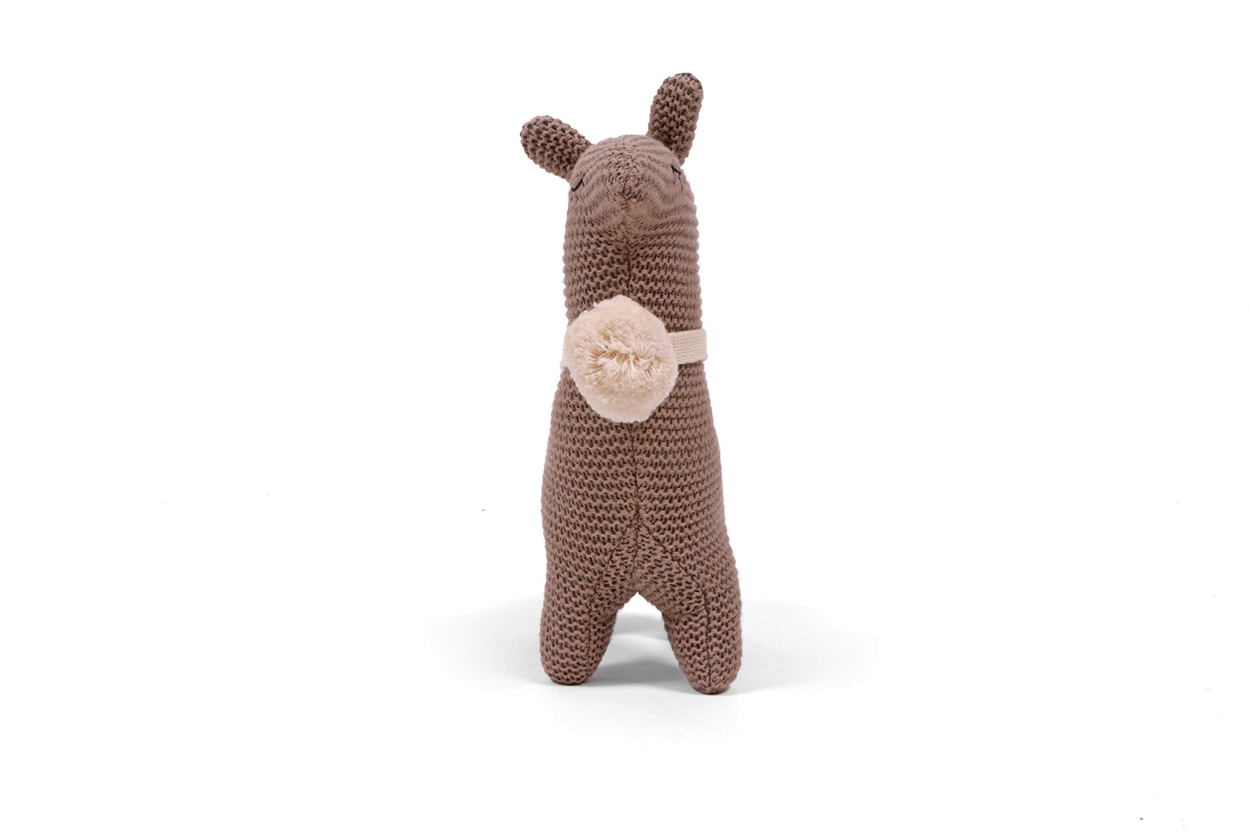 Pluchi Sweet Llama Cotton Knitted Stuffed/Plush/Soft Toy for Babies and Kids (Stone)