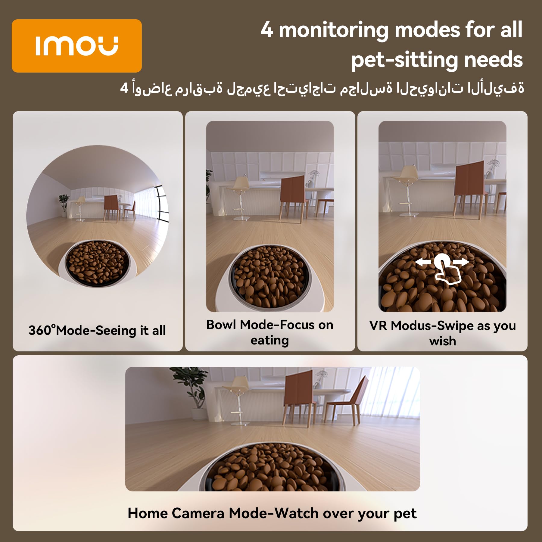 Imou Comedero automático para Gatos y Perros, comederos WiFi para Gatos con cámara de 4 MP, dispensador de Alimentos, cámara de Seguridad de 4 L, detección de Mascotas de Gran Capacidad, Modo de