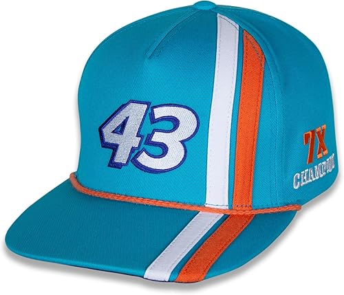 Miniatura 3 de Richard Petty #43 NASCAR 2023 Sombrero de cuerda azul de Carolina con número grande 43 7 veces campeón, marino