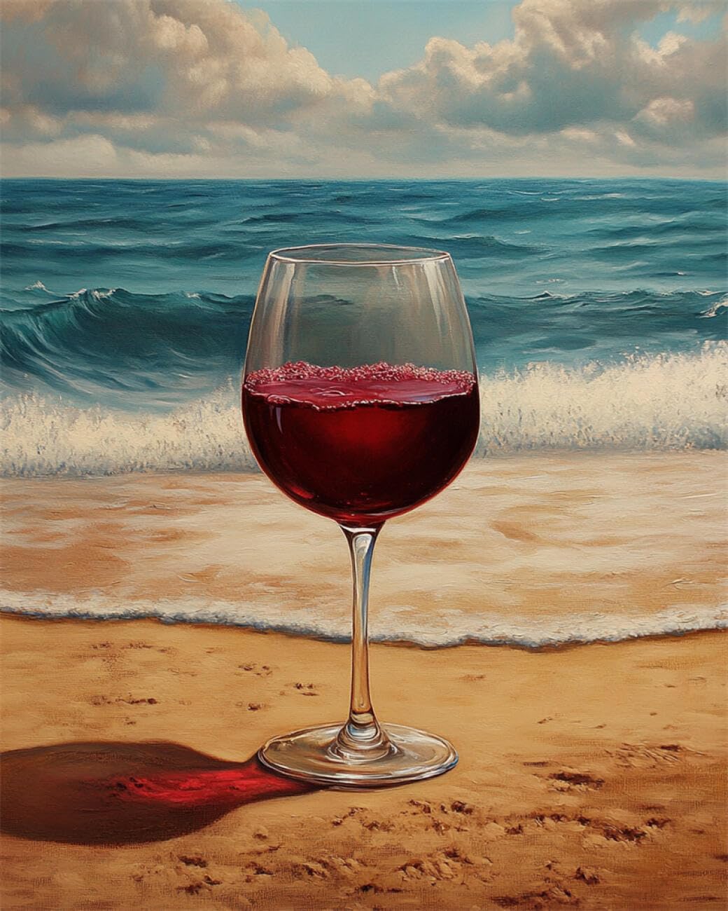 Rkflgew D Iy See Bea Embroidery Kits Cup An Waves 30X40cm