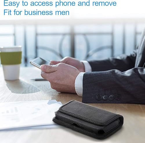 Miniatura 7 de Funda para cinturón compatible con iPhone 13, 12, 11 XR, funda de nailon resistente para teléfono celular con clip para cinturón y bucles, funda de