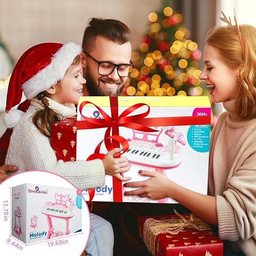 Vista 26 de Juguetes para niñas de más de 3 años: 49 teclas teclado de piano para niños multifuncional juguete educativo instrumento musical con micrófono