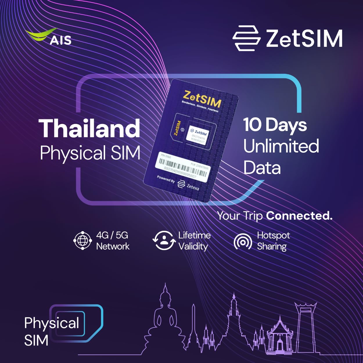 Thailand SIM Card | Unlimited Data for 10 Days | 4G/5G High-Speed Data | One SIM for Lifetime | Easy Top-Up via App | Hotspot Sharing Supported | No Contract Required-image-28