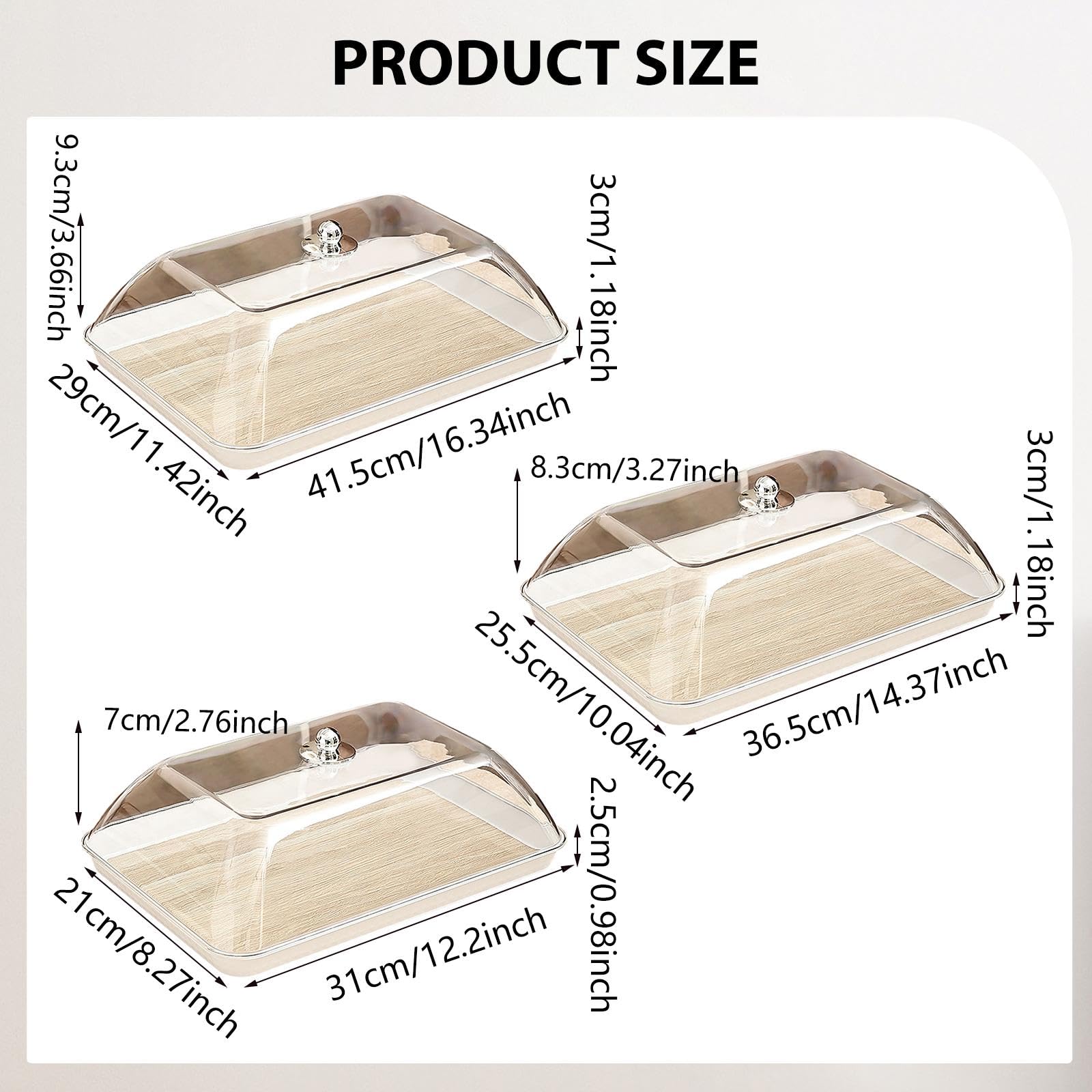 Soporte para Pasteles con Forma de Cúpula, Bandeja para Servir Postres, Soporte Multifuncional para Exhibir Pan, Soporte para Pasteles de Cocina, Sopo, L