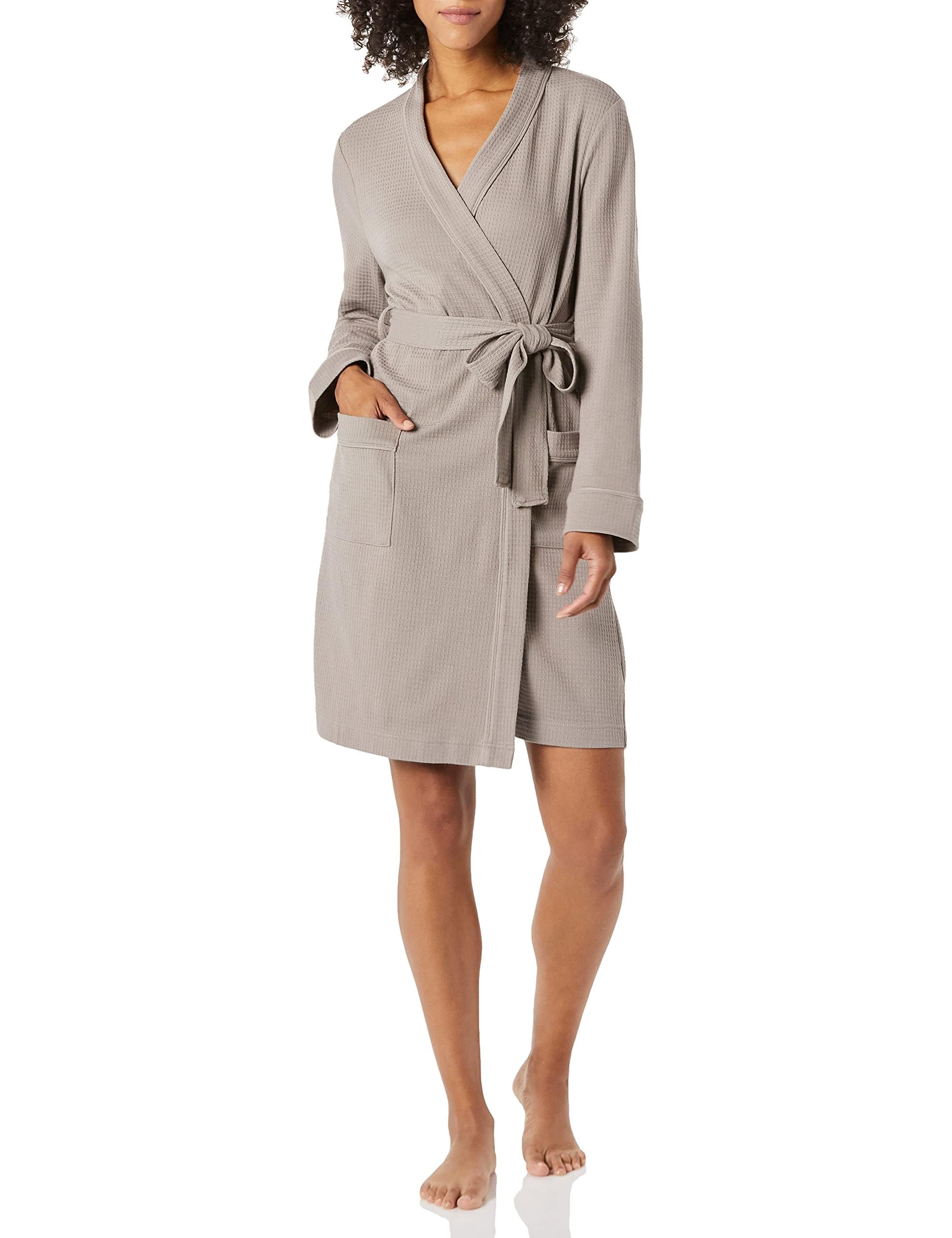 Women's Lightweight Waffle Mid-Length Robe (Available in Plus Size)