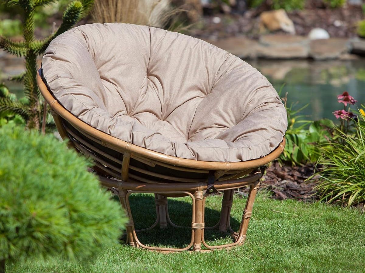 Générique Coussins de Chaise Ronds, Impermeable Coussin Chaises de Jardin Exterieur Intérieur Salon Balcon Fauteuil(Blue,80X80CM)