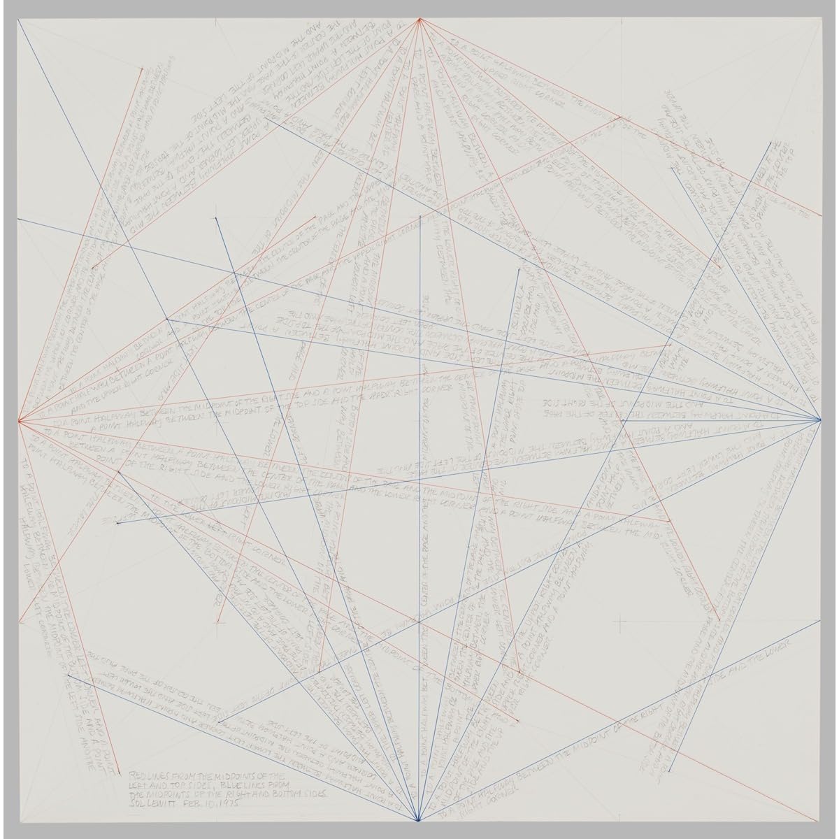 Impression sur toile géométrique 127x101cm avec lignes abstraites bleues et rouges