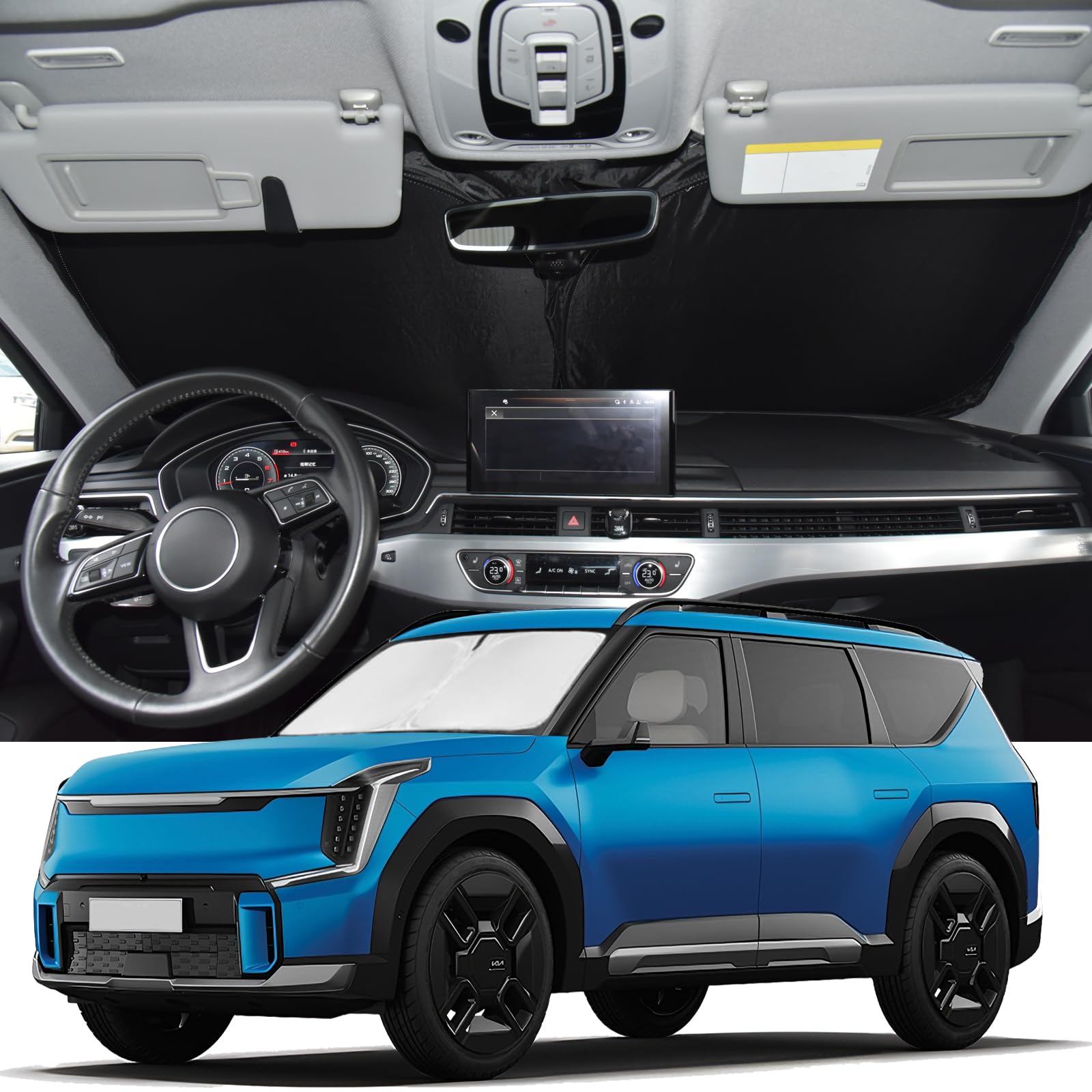 【2月】＊kina＊ Amazon.com: Windshield Sunshade for Kia EV9 2024 2025 2026 Sun