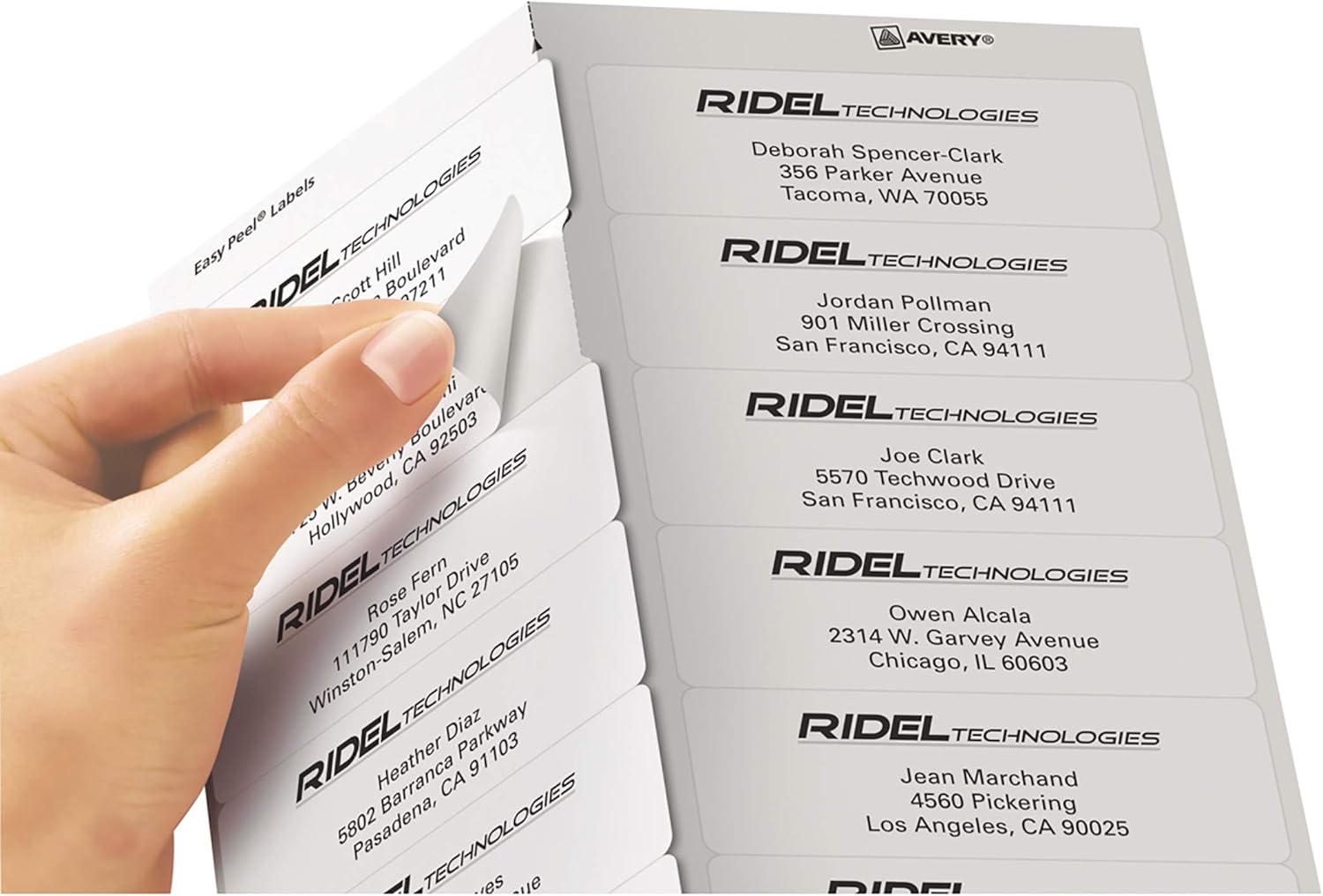 Easy Peel White Address Labels w/ Sure Feed Technology, Laser Printers, 1.33 x 4, White, 14/Sheet, 100 Sheets/Box