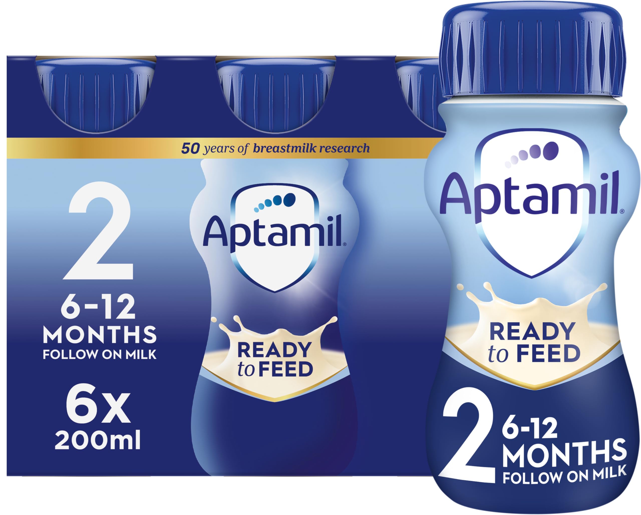 2 Follow On Baby Milk Ready to Use Liquid Formula, 6-12 Months, 6x200 ml