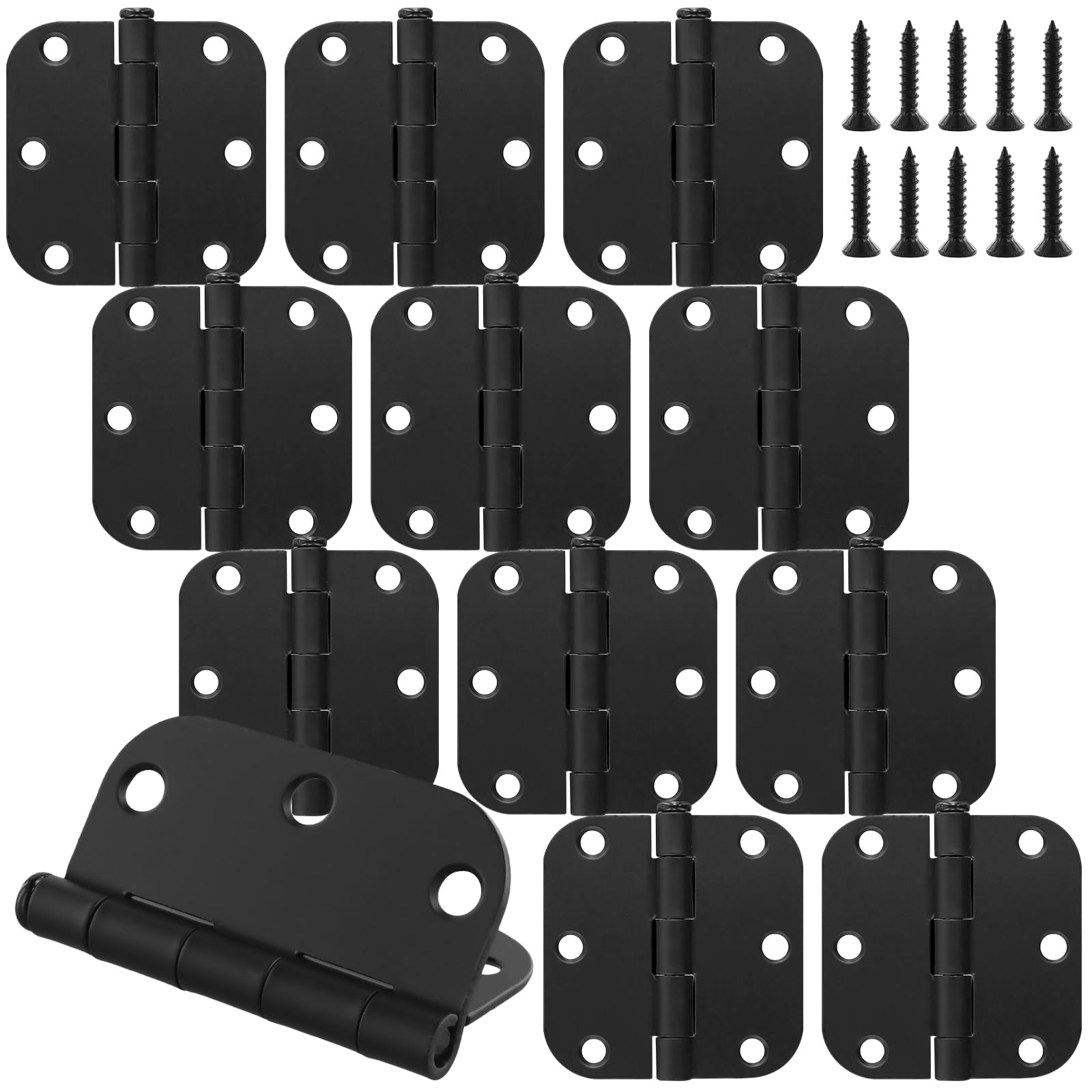 Charnières de porte noires roulement à billes 76 mm MANCHAP pour ferrure meuble armoire placard