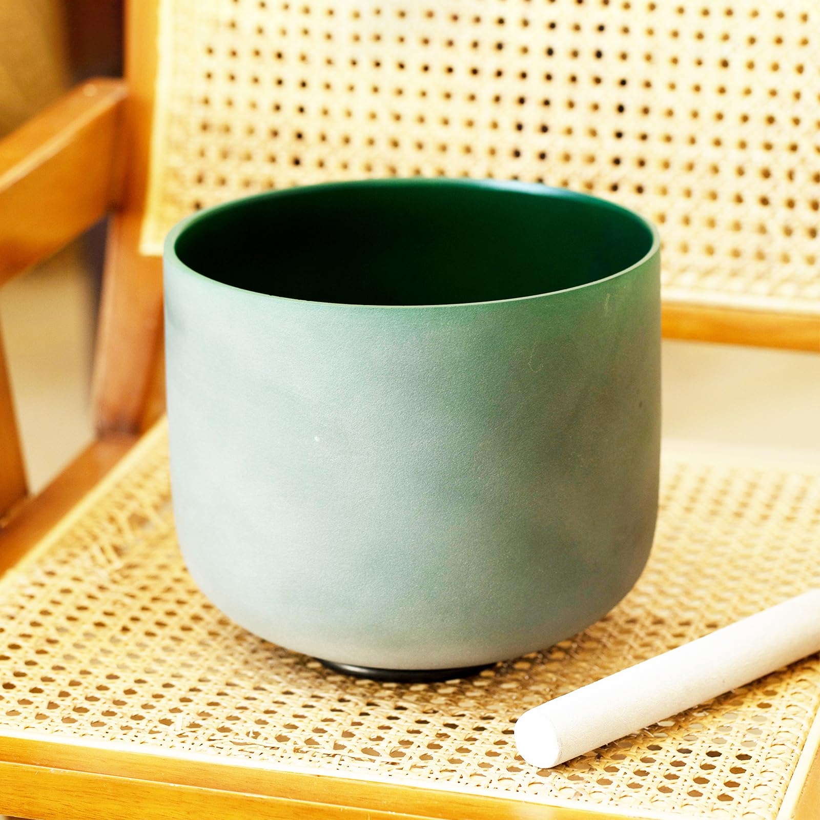 Hye-eun 8 Pollice F Nota Verde Quarzo Colorato Canto Ciotola Canto Chakra Del Cuore per Yoga Suono Guarigione Meditazione con Caso Indossare e Mallet cristallo bilance sonore