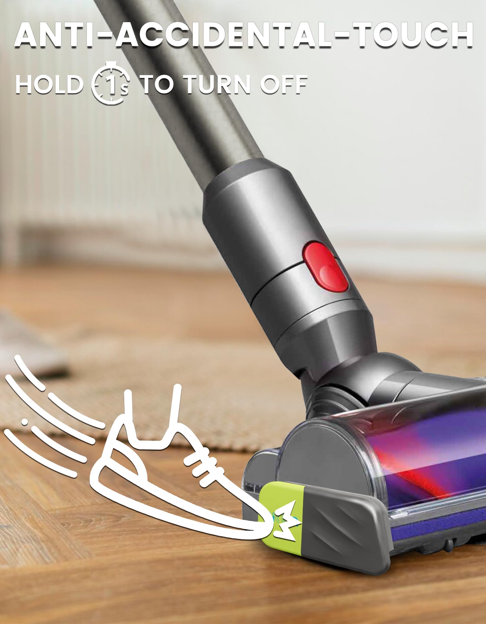 Luz verde para aspiradora que muestra todo el polvo, accesorio de luz para aspiradora que muestra todo el polvo y detecta el pelo de gato y perro, accesorios universales actualizados (recargable por