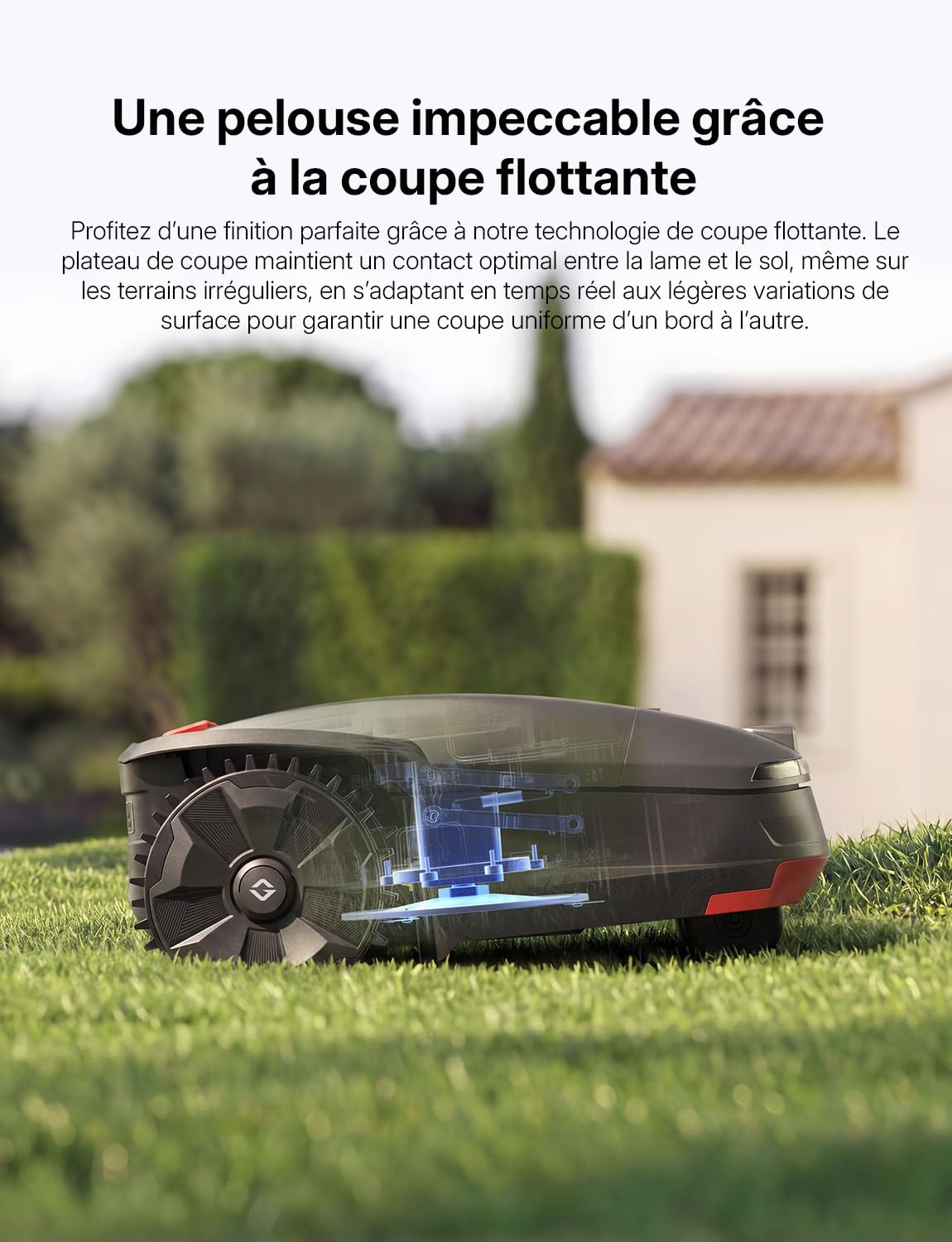 H1 Robot Tondeuse sans Fil Périphérique, 5 in 1 Dual LiDAR & Caméra IA, Positionnement RTK + VSLAM, 2000㎡ Contrôle par App, Évitement Intelligent d'obstacles par IA, Pente 45%
