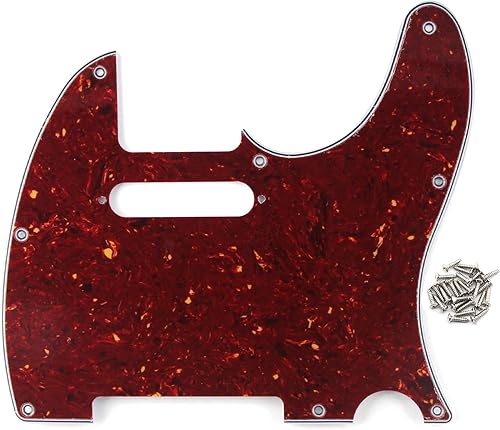 Miniatura 20 de FLEOR Juego de 8 agujeros TL para rascar con tornillos de golpeador, repuesto estándar USA/MX estilo TL, 4 capas, perla negra