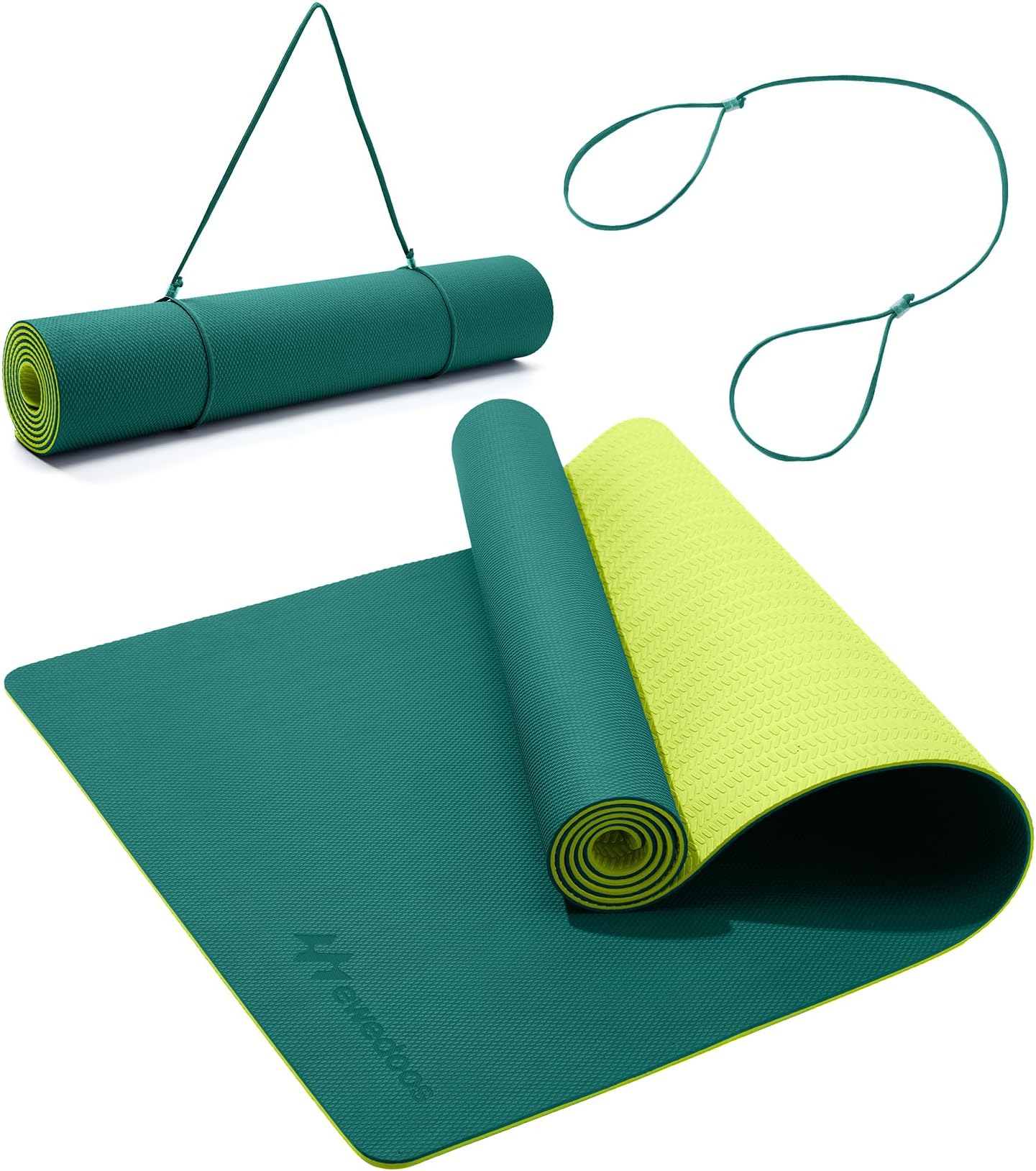 Yoga Mat Non Slip TPE Yoga Mats Exercise Mat Eco Friendly Workout Mat for Yoga, Pilates and Floor Exercise Thick Fitness Mat Carry Strap Included
