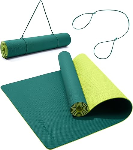 Miniatura 8 de Ewedoos Tapete de yoga antideslizante de elastómero termoplástico, tapete de ejercicio ecológico para yoga, pilates y ejercicio de piso, tapete