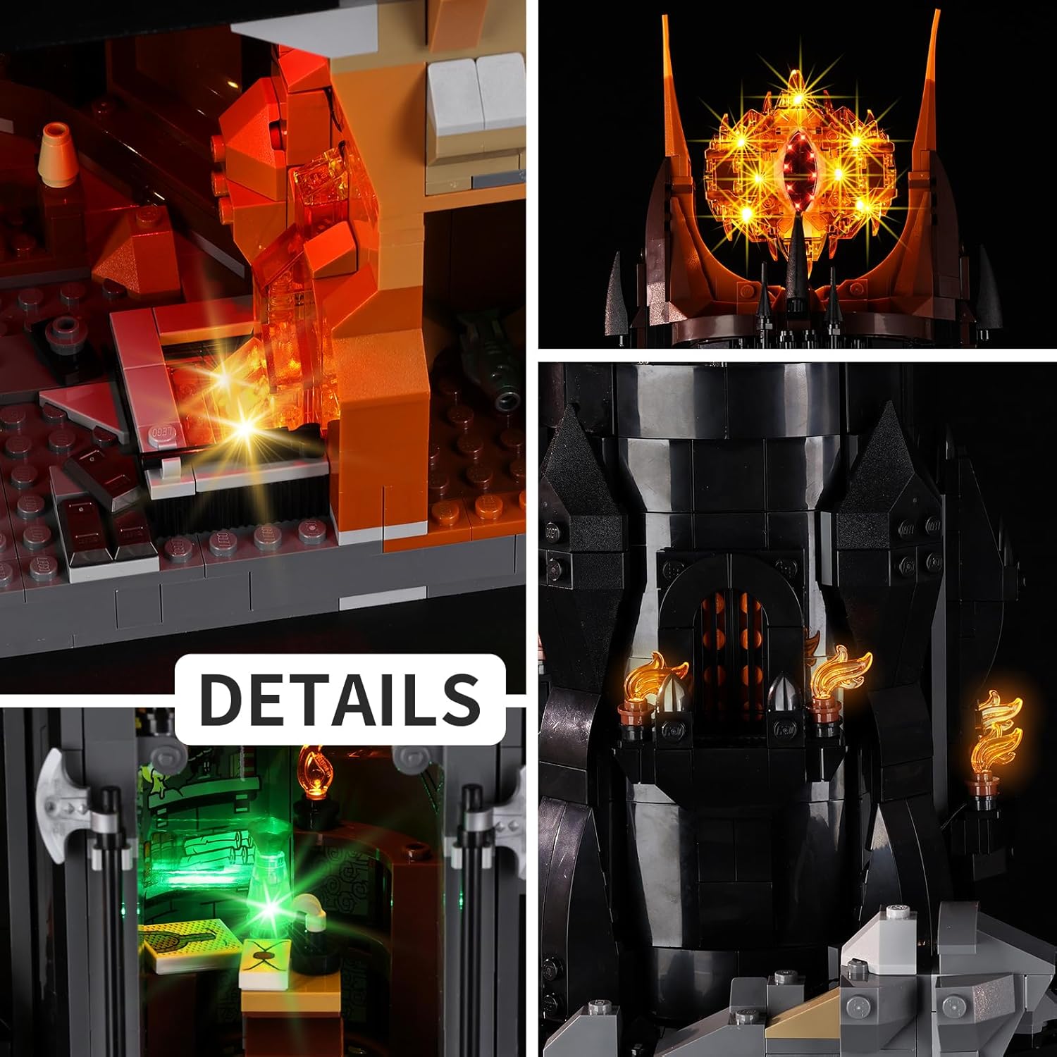 Kyglaring LED Light Kit Compatible with Lego The Lord of The Rings: Barad-dur 10333 Building Blocks, Upgraded Lighting Accessories for 10333 Model Set, (Model Not Included), Classic Version