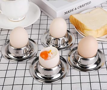 Stainless Steel Egg Cup Holder Set for Soft Boiled Egg Holder Tableware Kitchen Tools